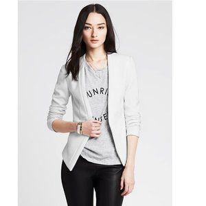 Banana Republic White Asymmetrical Cutaway Soft Open Front Blazer Z67